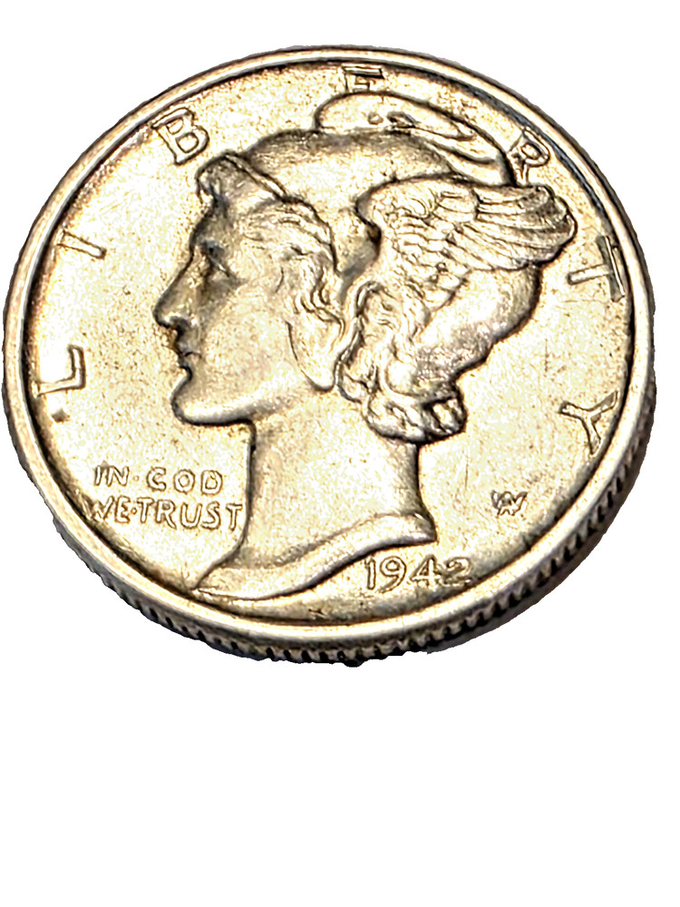 1942 Mercury Head Dime * 2 Split Bands * Brilliant Uncirculated