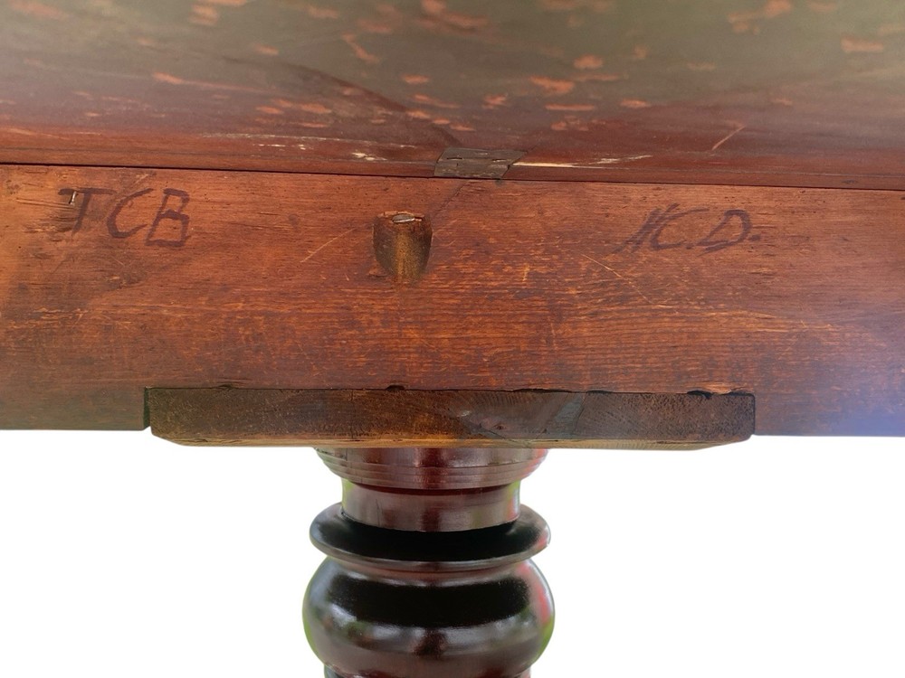 Antique Boston Mahogany Classical Drop Leaf Dining Table