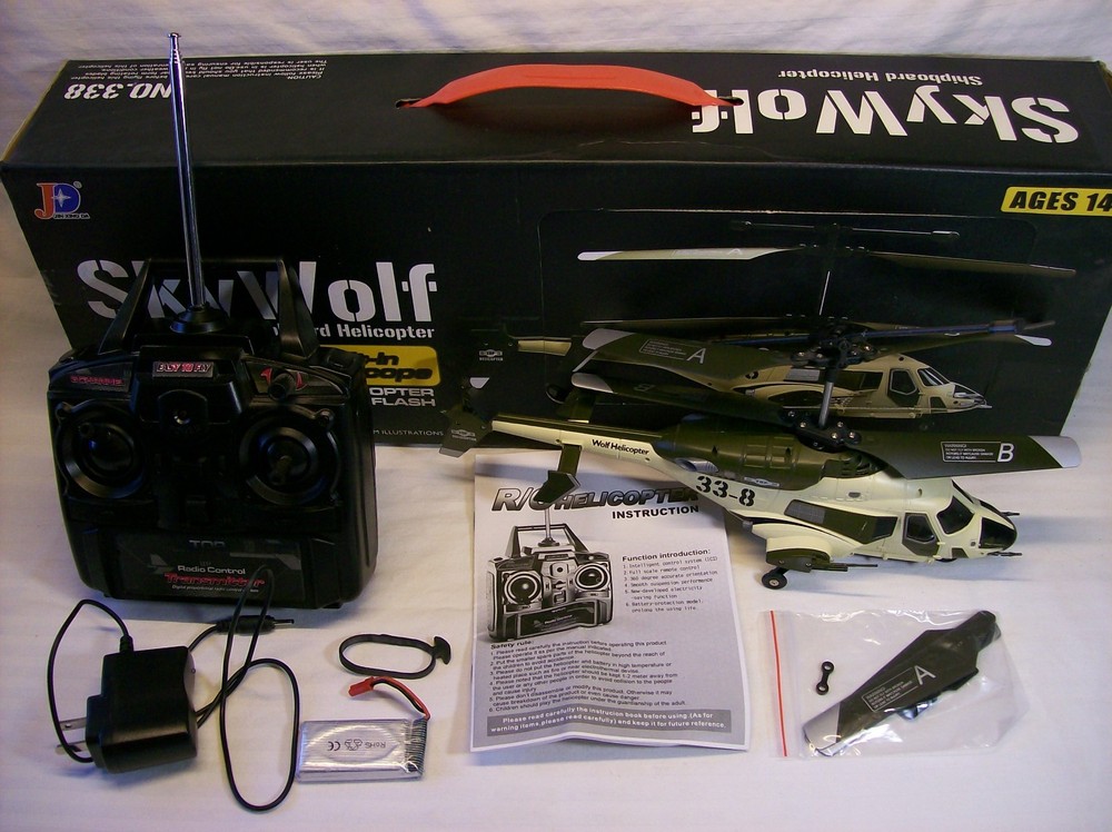 JD Skywolf RC 3 Ch Helicopter, Used, Tested