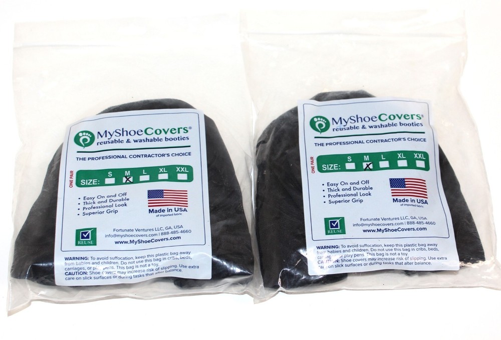 2 x MyShoeCovers Reusable Washable booties for Shoe and Boot medium
