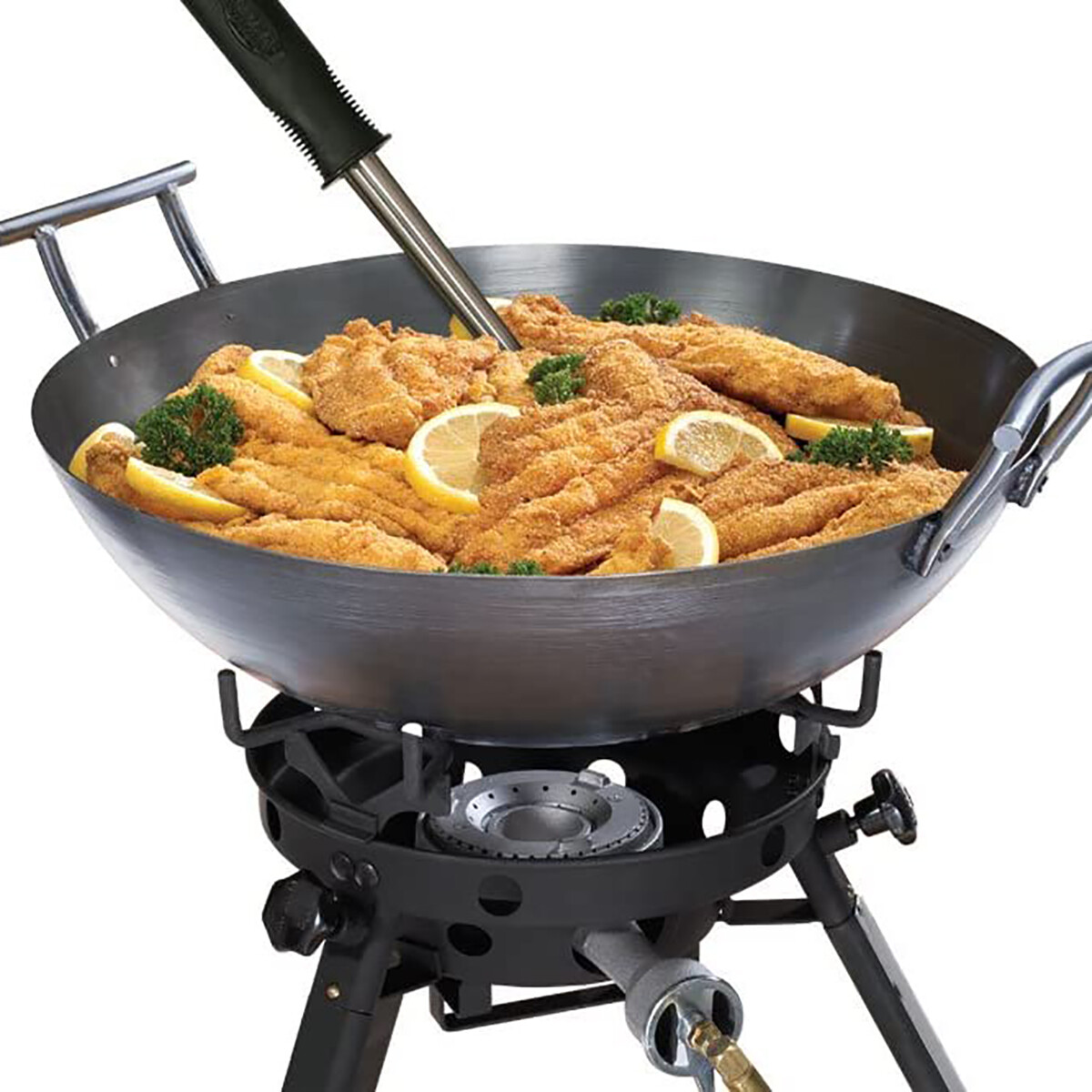 Eastman Outdoors 22" Carbon Steel Wok Kit with Big Kahuna Burner