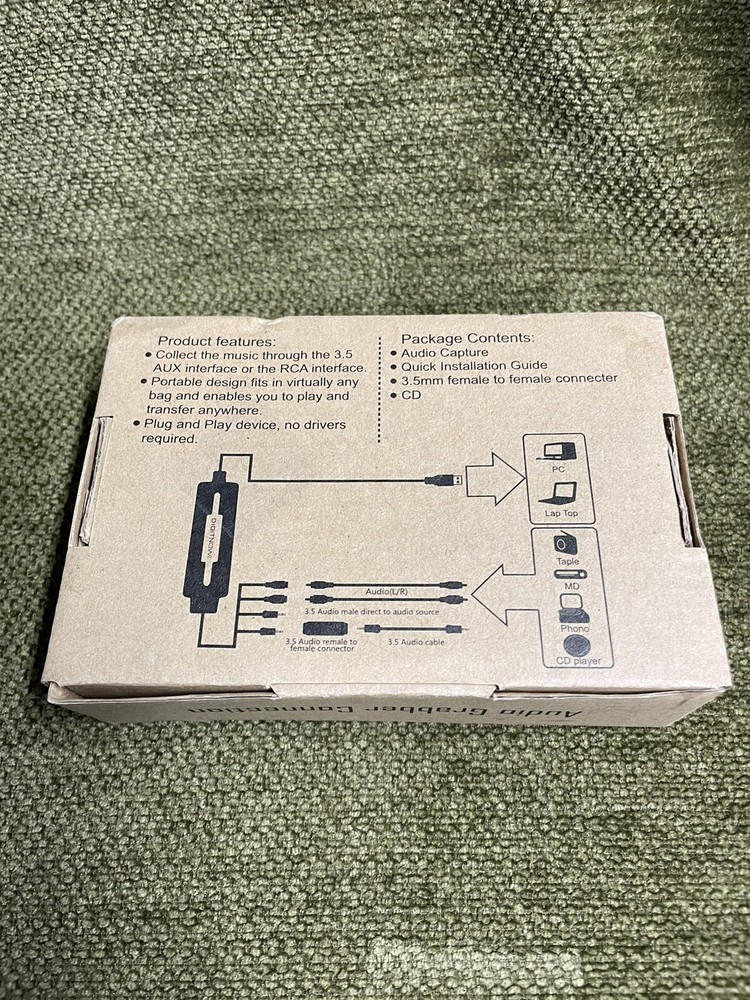 New Damaged Box Digitnow USB Audio Grabber Connection