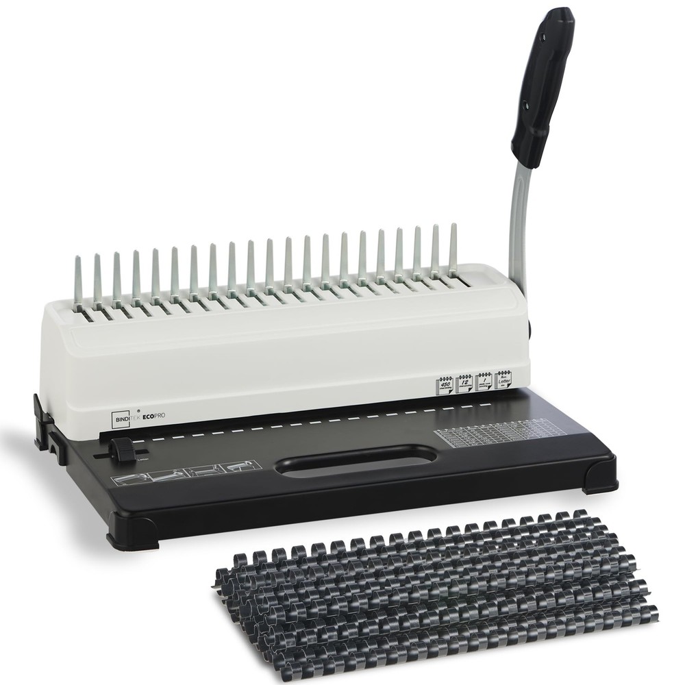 Binding Machine, 19-Hole, 450 Sheets, Comb Binder Machines with 100 PCS 1/2" ...