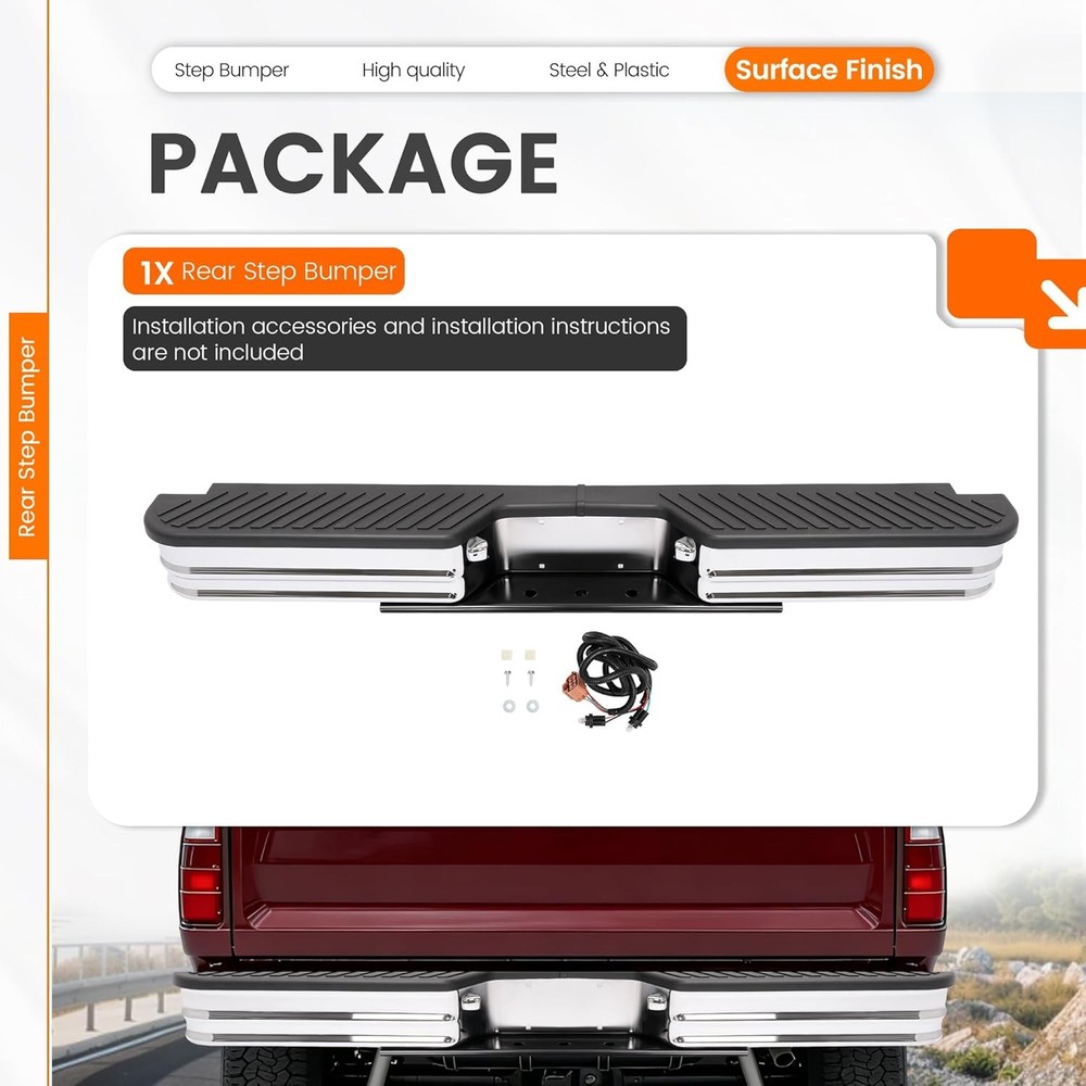 Rear Step Bumper for Chevy C/K 1967-1998