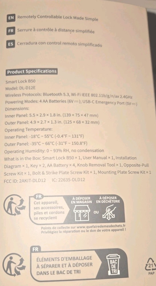 Aqara Smart Lock B50 Black