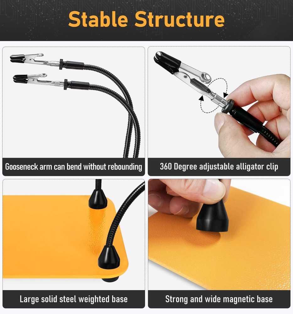 Magnetic Helping Hands Soldering Station, Third Hand Tool 4...