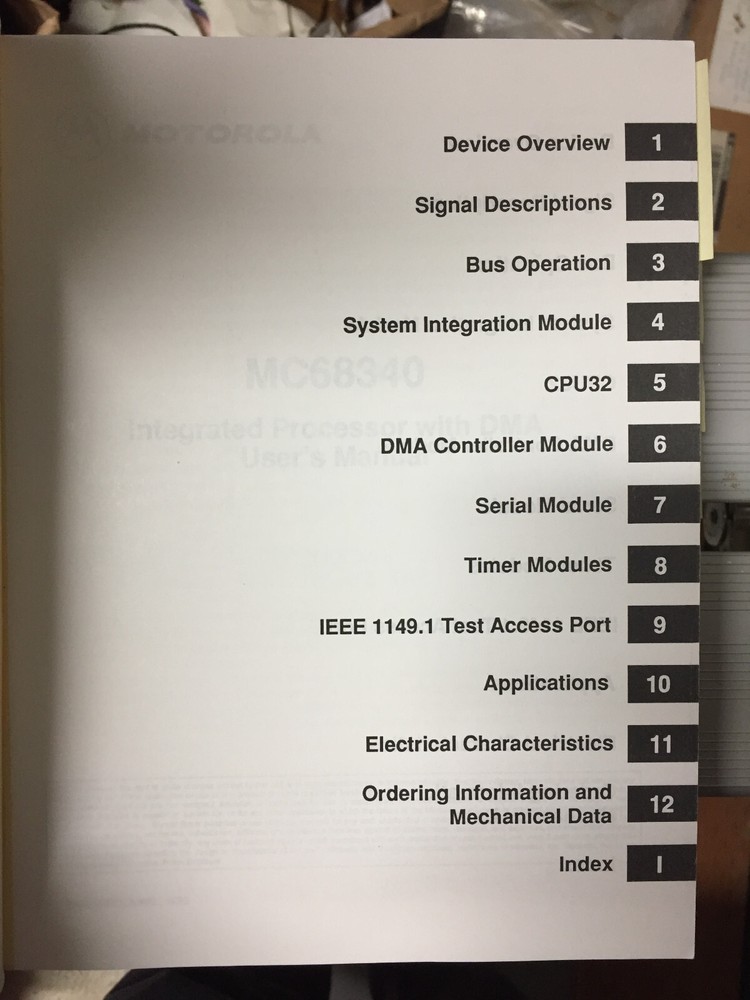Data Book = Motorola Semiconductor MC68340 68340 68300 CPU Users Manual 1992