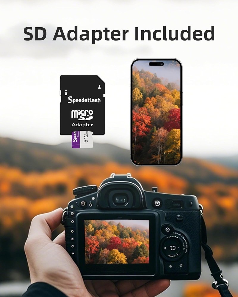 Micro SDXC Memory Card 64GB 2 Pack Speederlash Camera Plus TF Card with Adapter