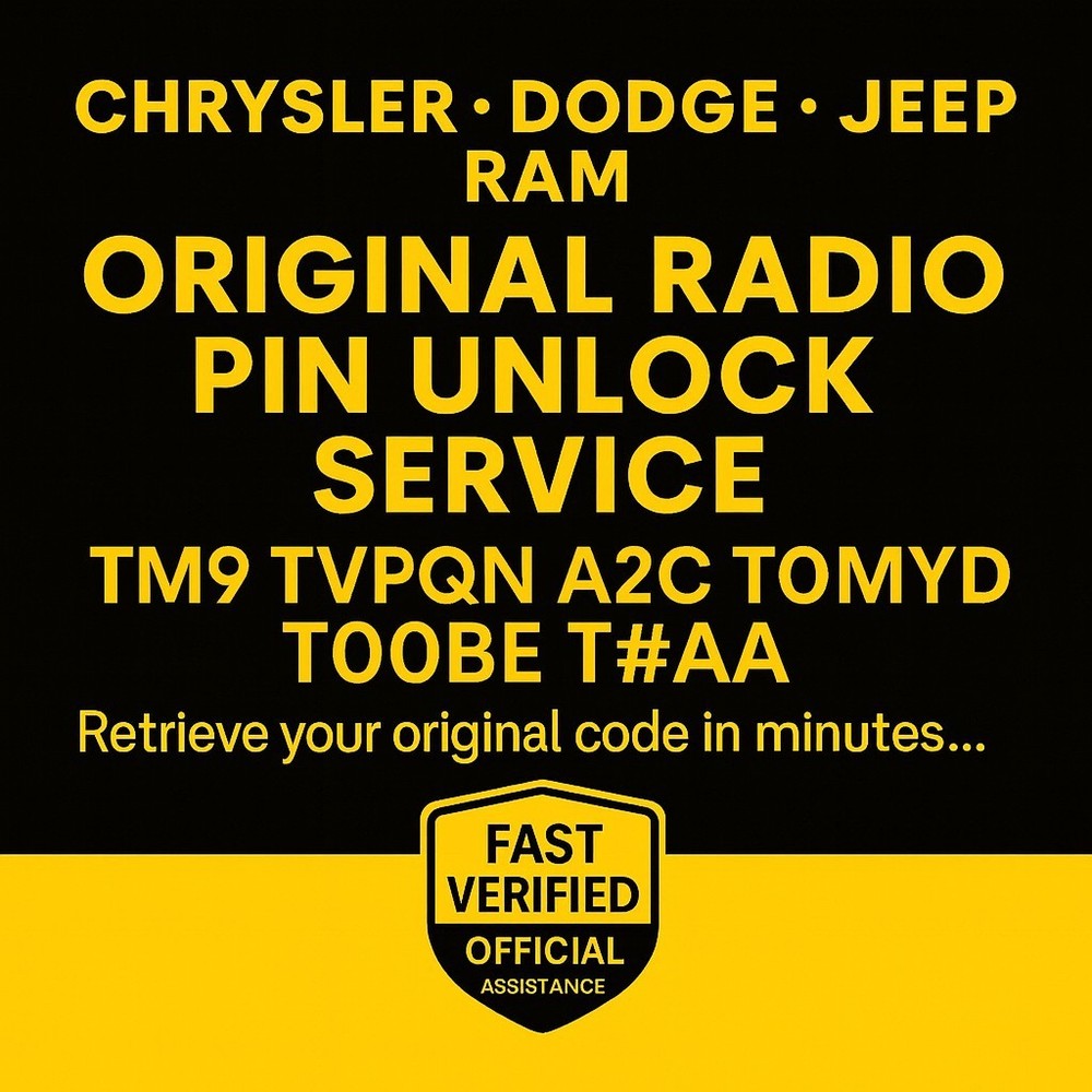 ✅ MOPAR Radio Code Unlock | Serial Number Based | Chrysler Dodge Jeep RAM