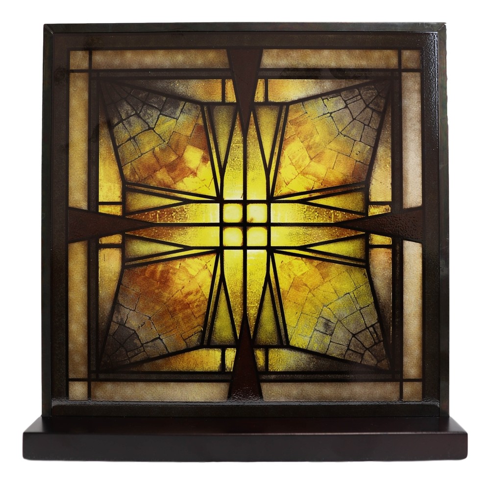 Frank Lloyd Wright Thomas Entry Ceiling Light Stained Glass Wall Desktop Plaque