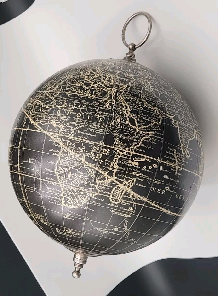 Black Vaugondy 1745 World Globe 13" Reproduction Decor Hanging Globe