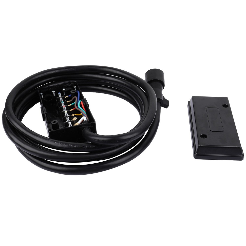 12ft 7 Way Plug Inline Pre-Wired Trailer RV Junction Box Cord Cable