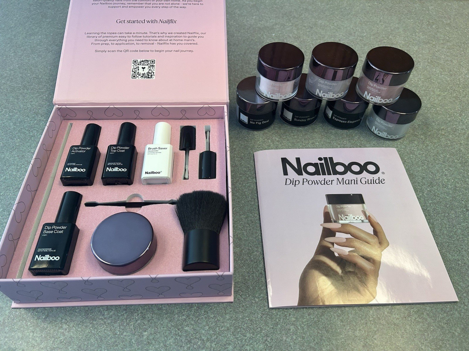 Nailboo Full Kit with 7 Dip Powder Colors