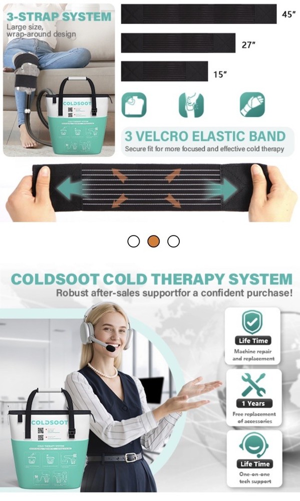 Cold Therapy Machine w/Timer, Compact and Portable Ice Machine for Knee After Su