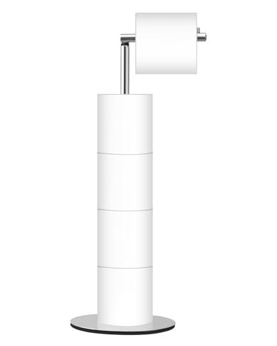 Toilet Paper Holder Stand, Free Standing Toilet Paper Roll Holder with Reserve