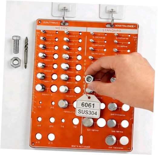 Nut and Bolt Thread Checker, Standard & Metric 42 42 Thread Checker Orange