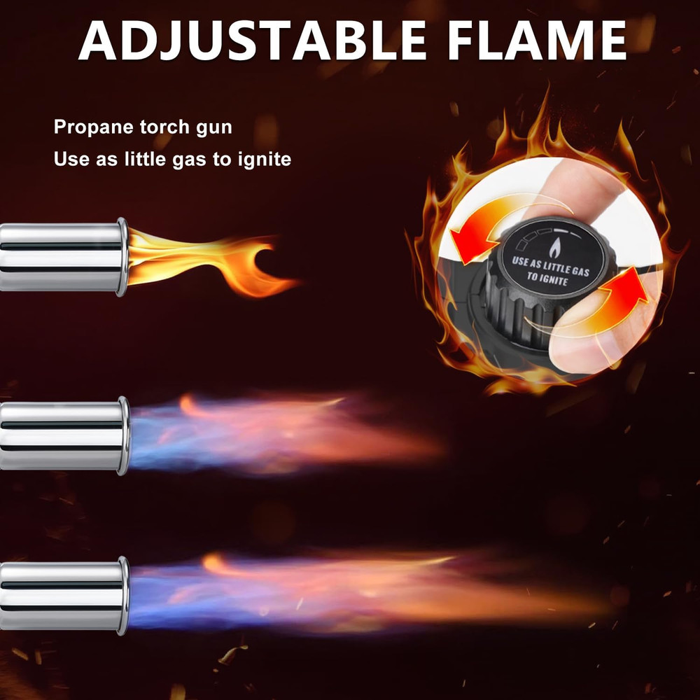 Powerful Propane Torch with Detachable Design, Adjustable Flame Kitchen Blow Tor