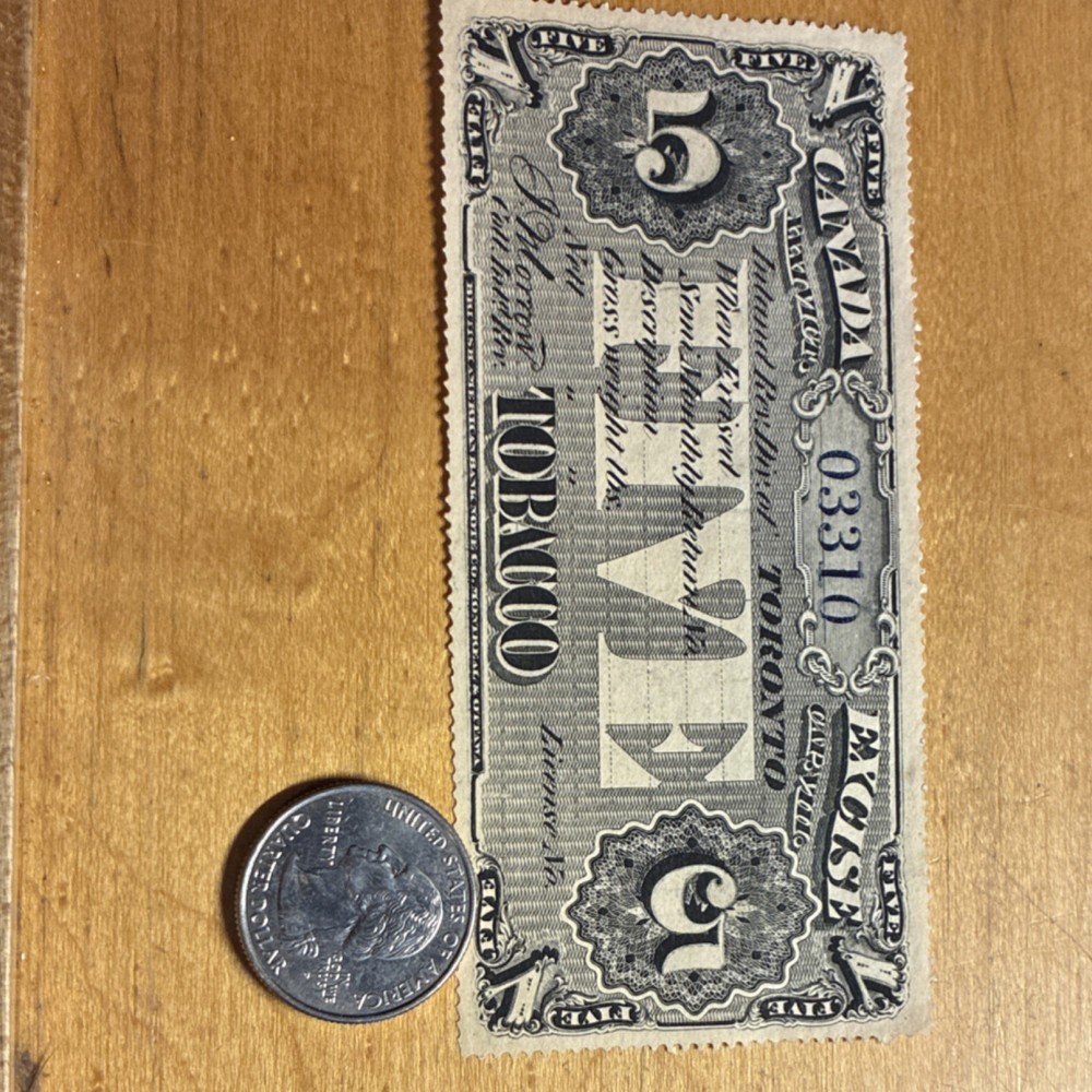 Rare Canada excise tobacco stamp