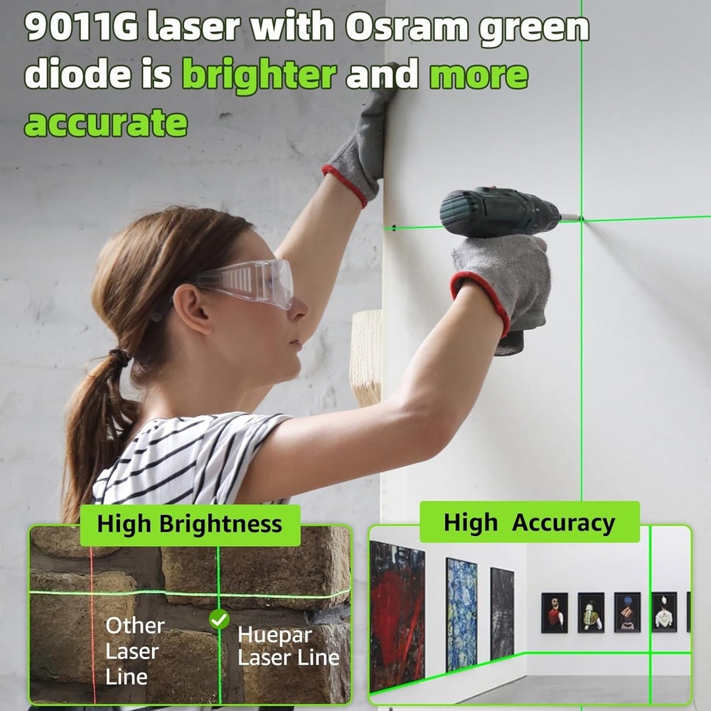Professional 100Ft Self-Leveling Green Laser Level with 360° Magnetic Function
