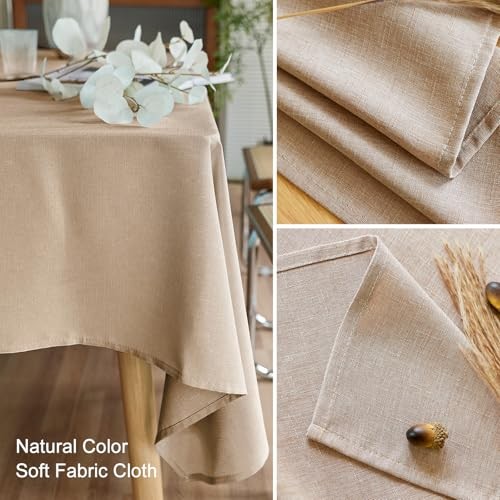 Textured Polyester Tablecloth Rectangle 52x70 Waterproof Spill-Proof Wipeable