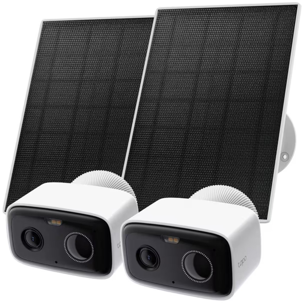 TP-Link - Tapo Solar-Powered Wireless Security Camera Kit with Live View, Wor...