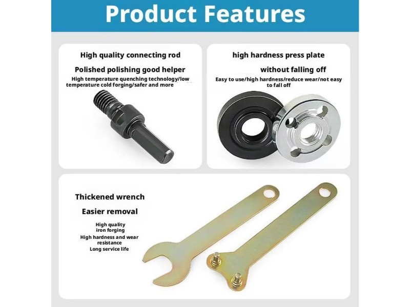 10mm 5Pcs Drill to Angle Grinder Adapter Set – Variable Rod Converter Tool