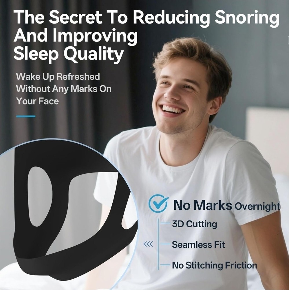 Anti Snoring Chin Strap for Sleeping - Adjustable & Breathable Snore Solution