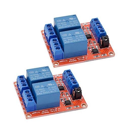 [2-Pack] DC 5V Relay Module 2-Channel Relay Switch with Optocoupler 2CH-5V-2