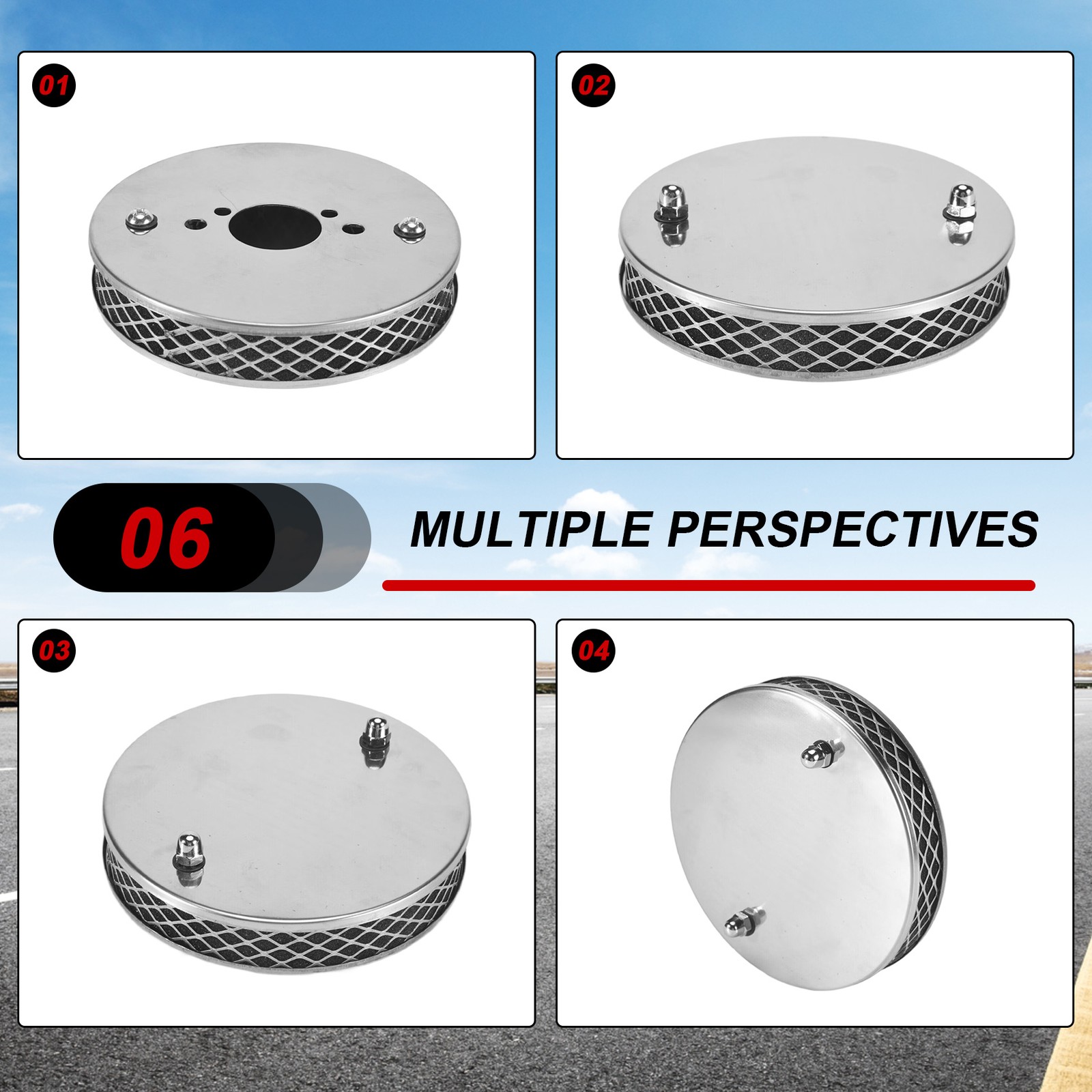 1PCS Car Chrome Pancake High Air Air for 1.25 Inch SU HS21258