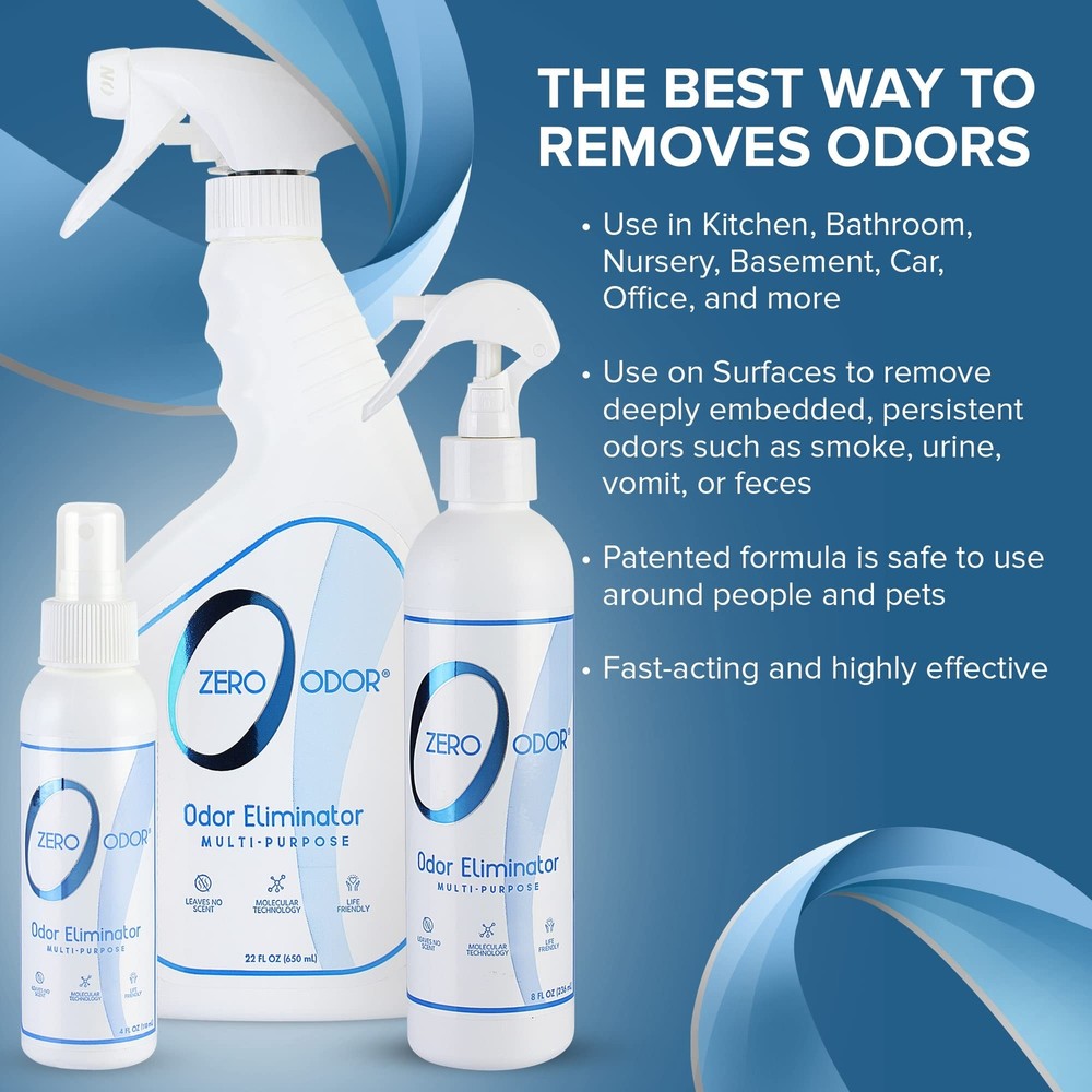 Zero Odor - Multi-Purpose Household Odor Eliminator Kit 3 Piece Assortment
