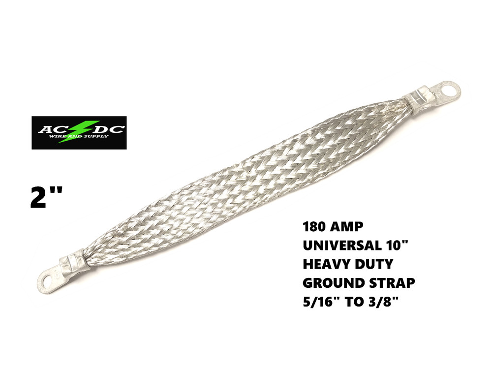 UNIVERSAL 10" COPPER TINNED BRAIDED GROUND STRAP CABLE - ENGINE, FIREWALL, FRAME