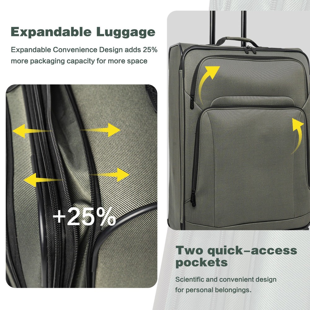 SoftshellLuggage Expandable 3 Piece Set Suitcase