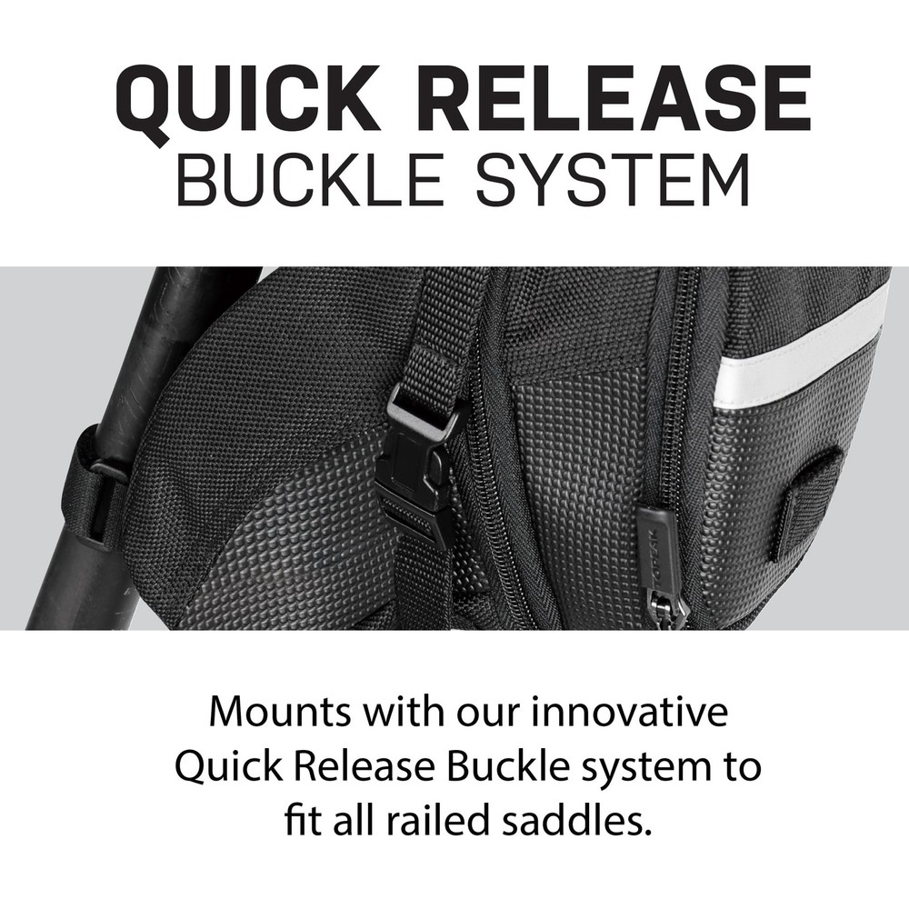 Durable Micro Strap Mount For Bikes With Reflective Strip And Expandable Storage
