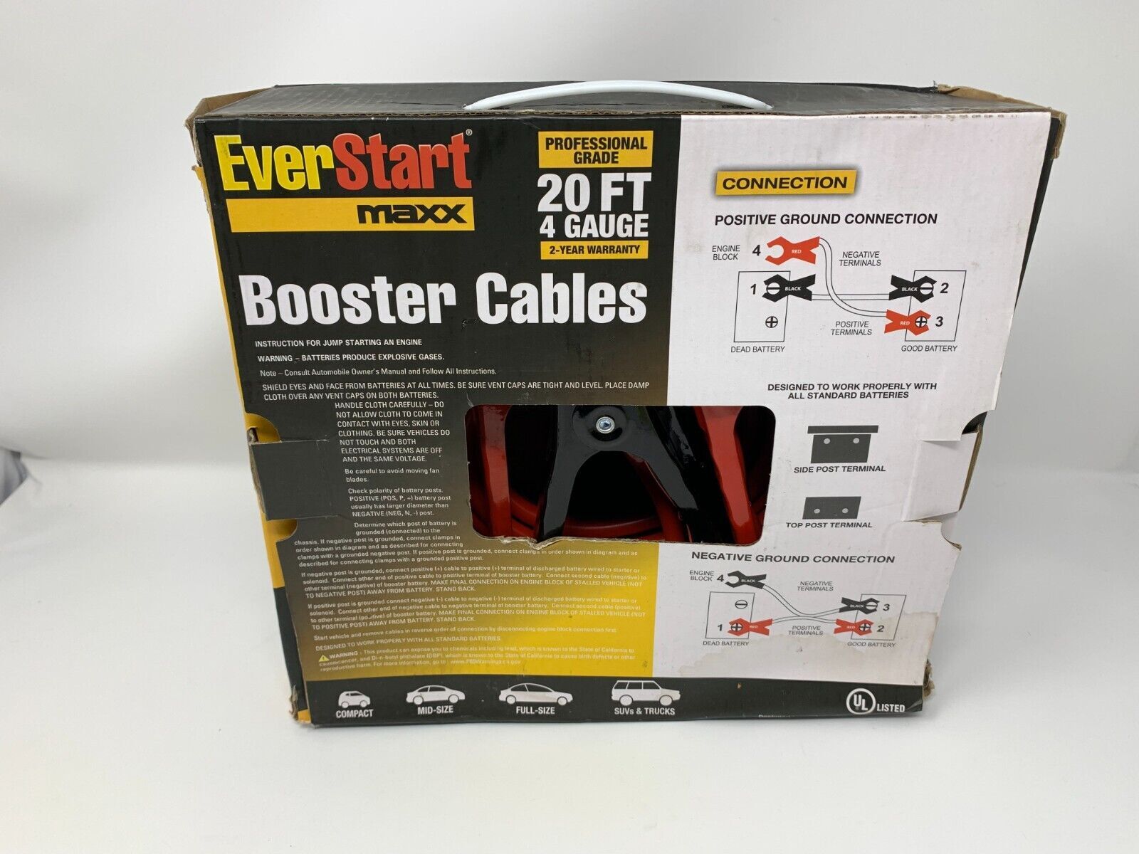 Everstart Maxx 20 Foot 4-Gauge Booster Jump Cables