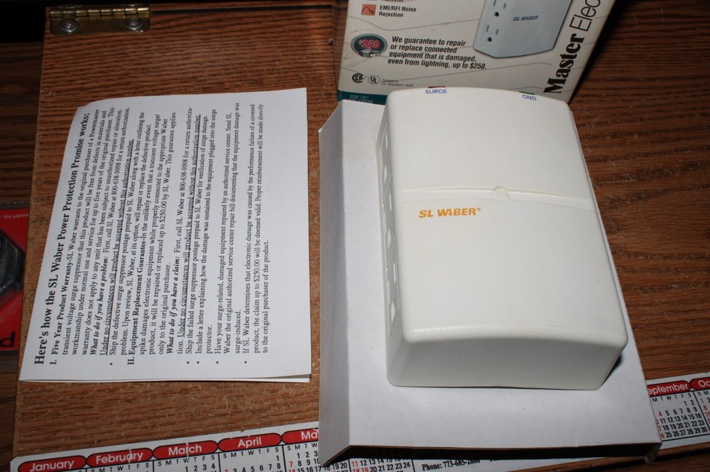 NOS SL WABER POWER MASTER ELECTRONICS PROTECTOR SURGE PROTECTION