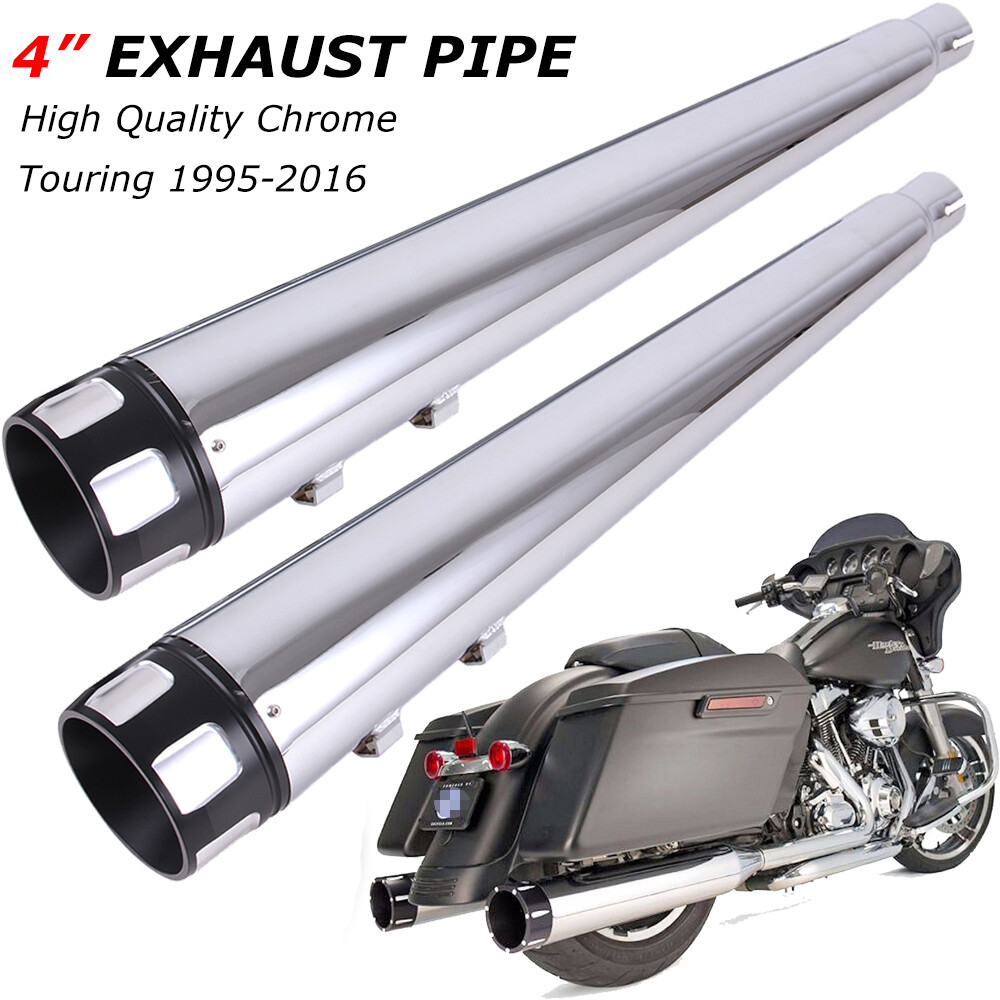 4" Megaphone Exhaust Pipes Mufflers For Harley Touring Ultra Classic Road Glide