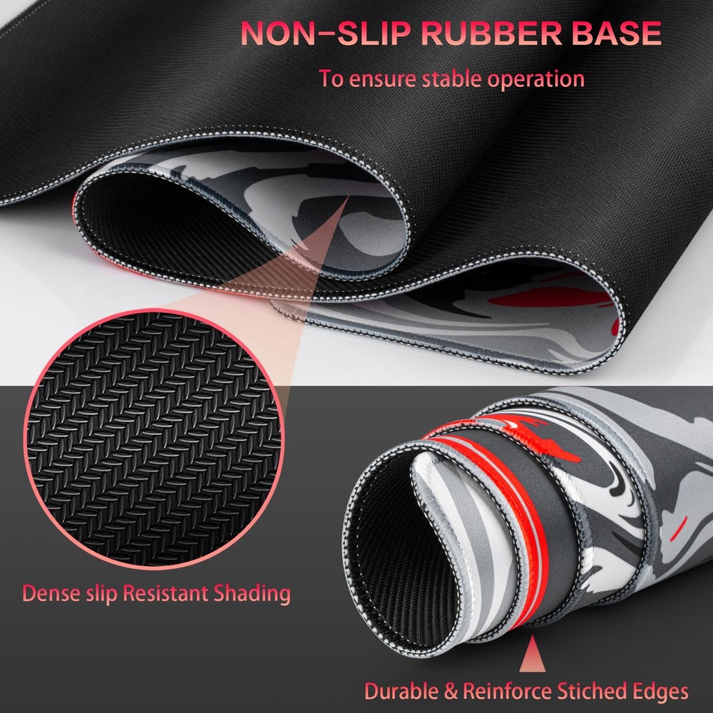 Gaming Mouse Pad, Fluid Pattern Mouse Pad 35.4x15.7inch Large Extended Comput...