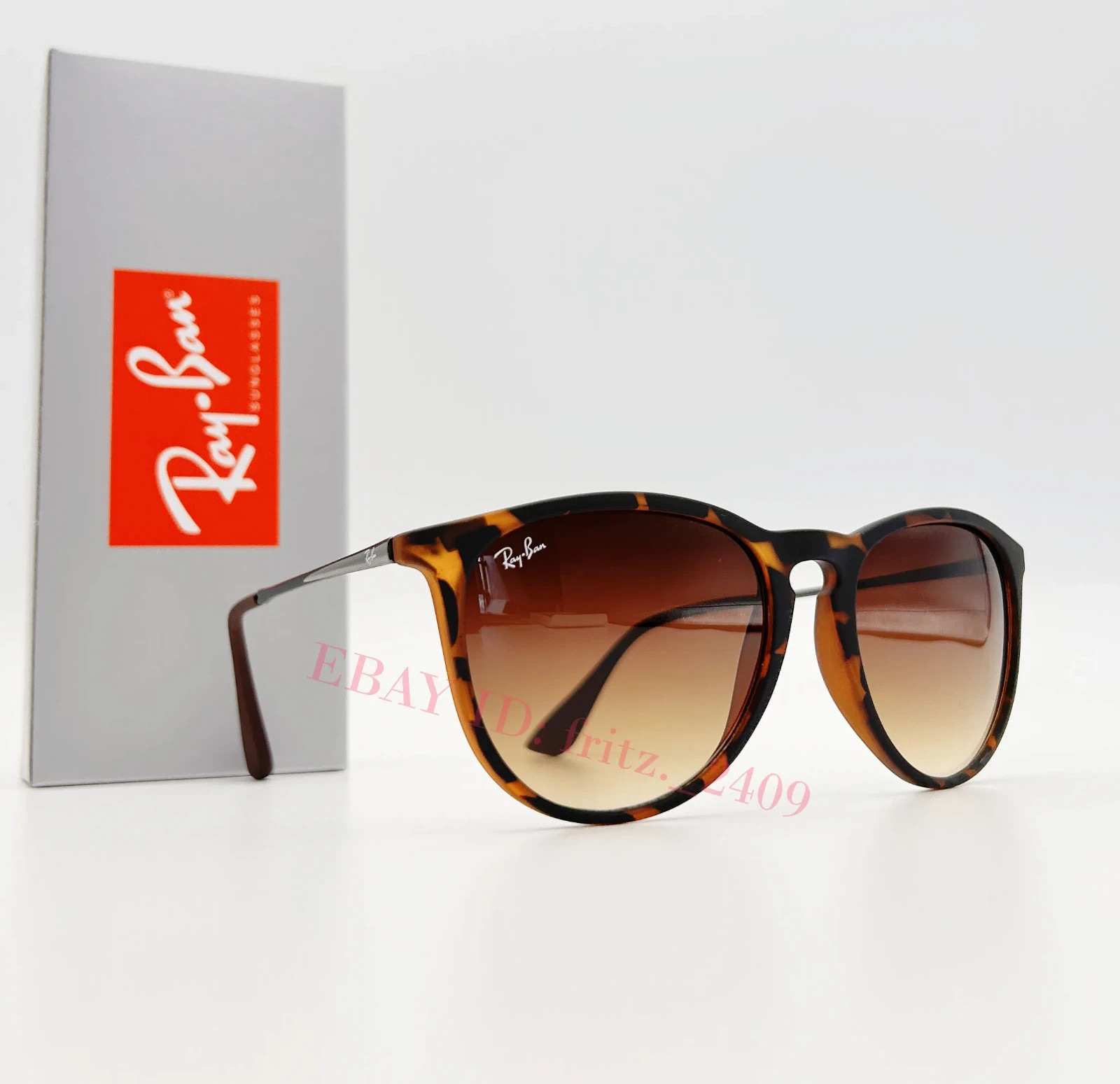 Ray-Ban Erika RB4171 Women's Sunglasses Tortoise Frame Brown Gradient Lens 54MM