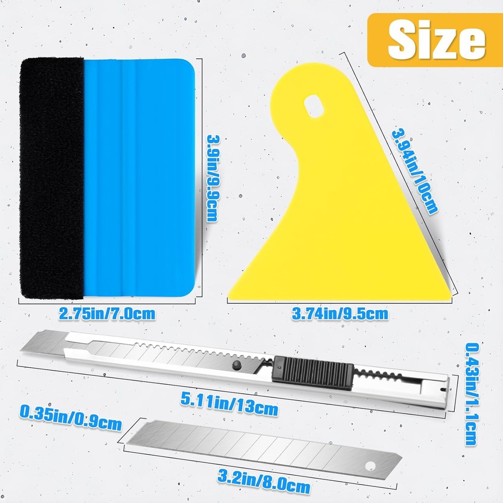 Window Tint Kit, Vinyl Wrap Tool Tools, 13-PACK, black