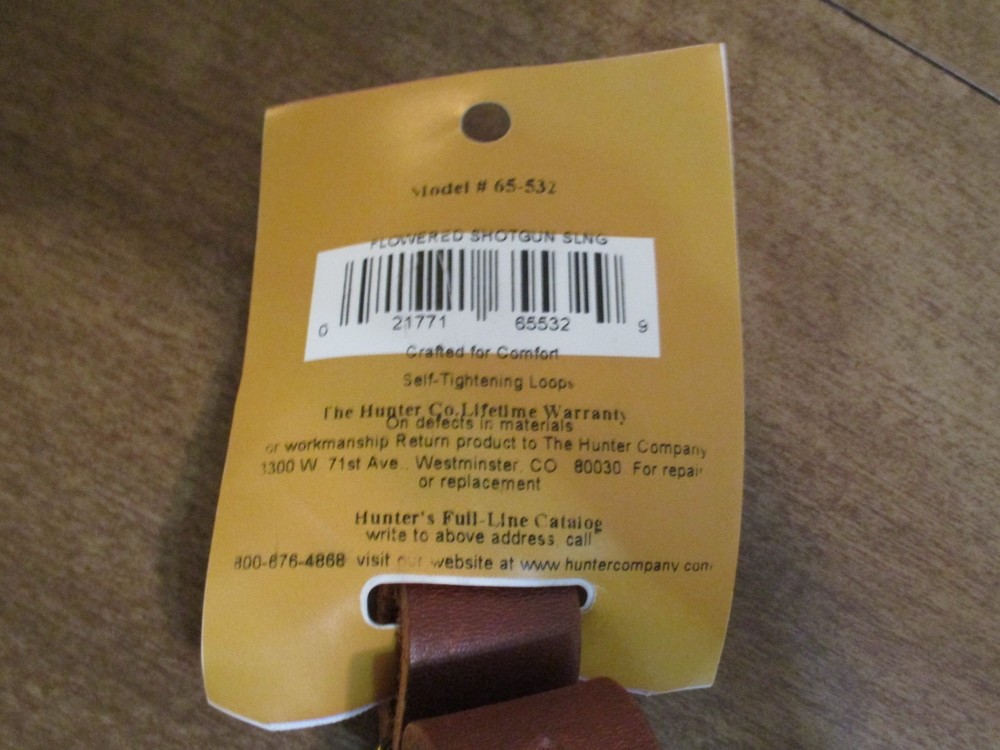 HUNTER LEATHER FLOWERED SHOTGUN SLING MODEL #65-532