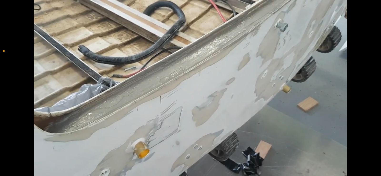 Ceramic Transom Pour for Transom Repairs Docks Power Boats Engine Mounting Wood