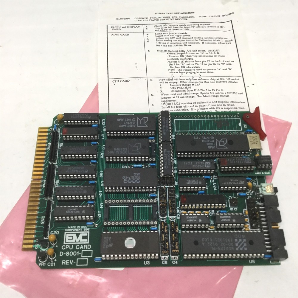 EMC D-8001 CPU Card Control Board for MPR E-Scan Microprocessor Refractometer