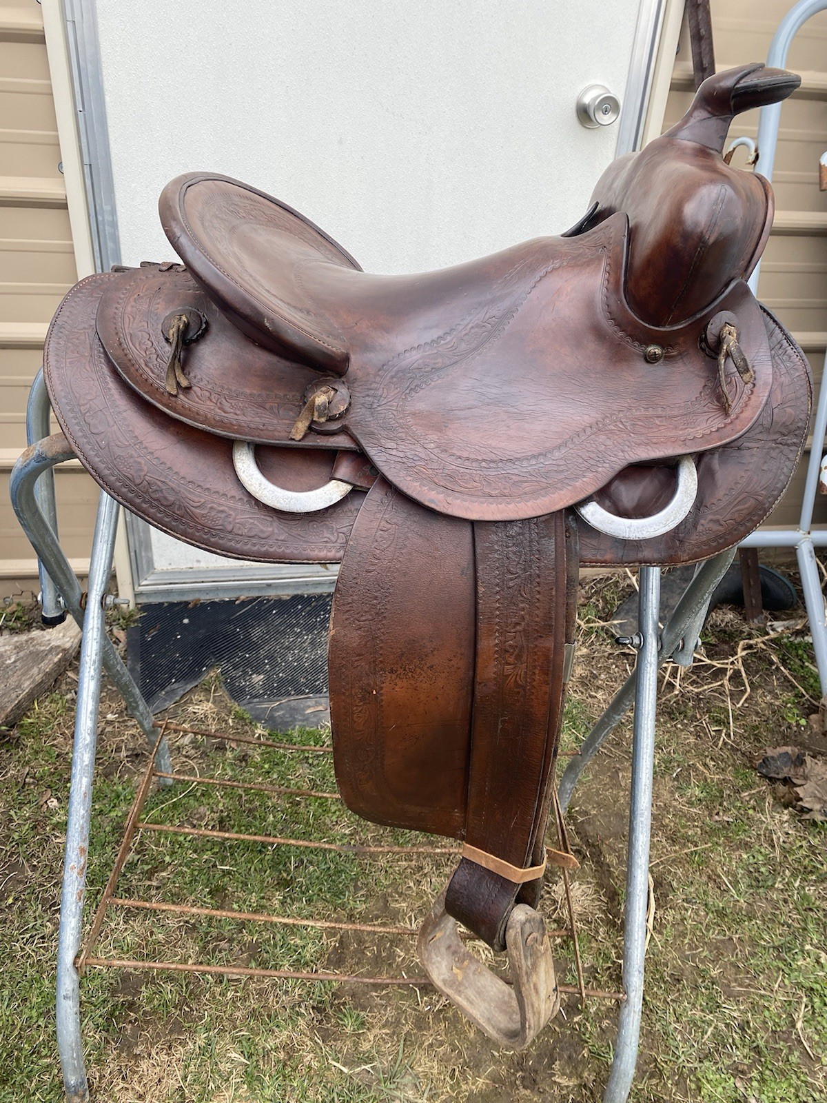 Antique/Vintage 14.5" Texas Tanning Mfg / TexTan slick seat Western saddle