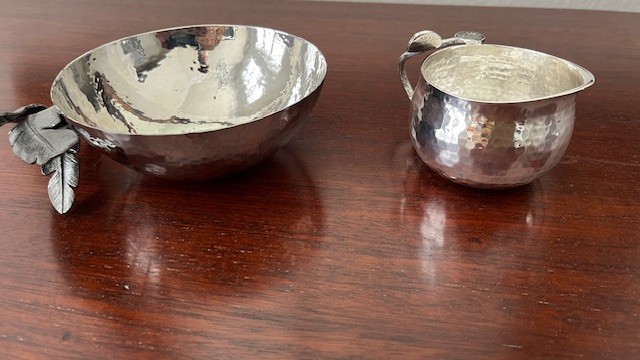 ARANY 2 pc. set, Silverplate bowl and small pitcher