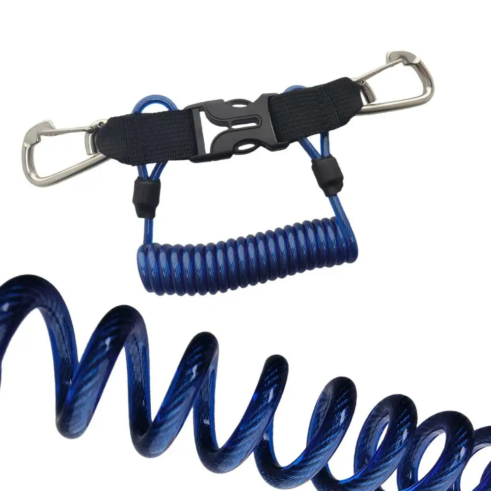Scuba Diving Camera Coil Spring Lanyard with Quick Release Buckle
