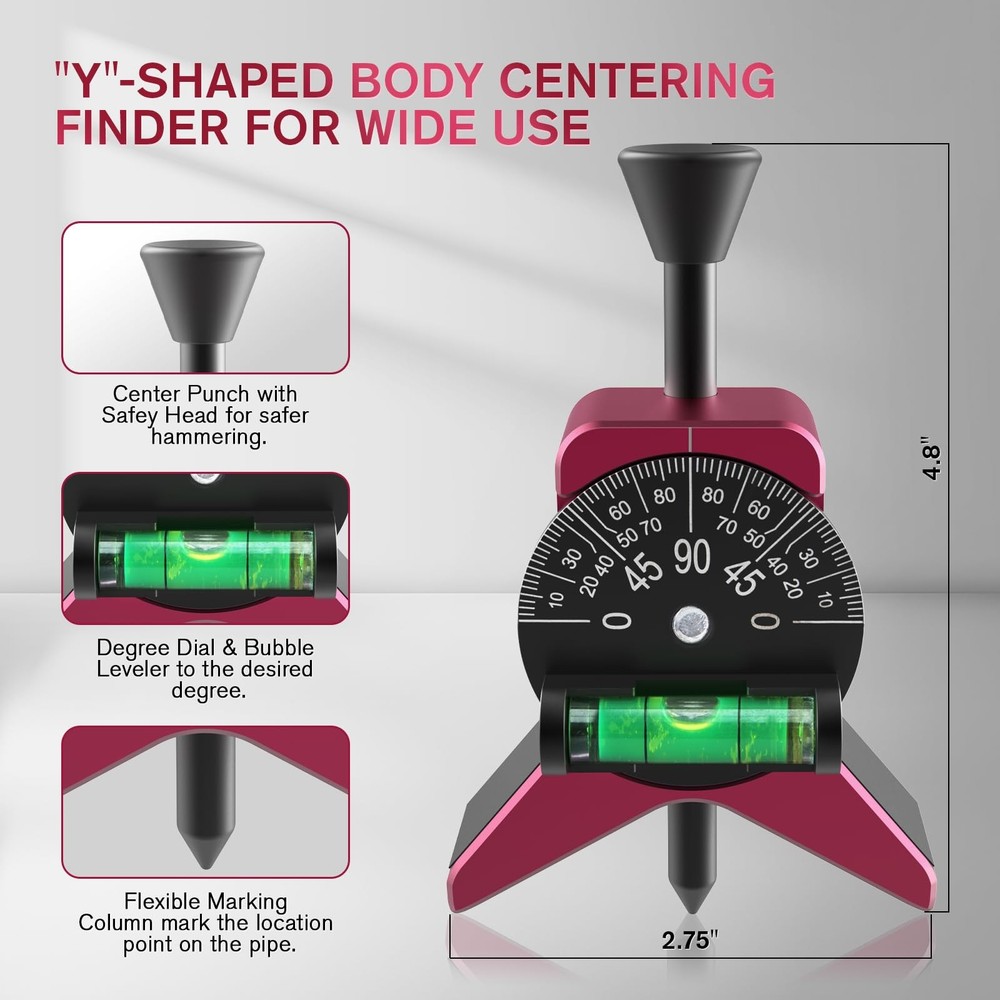 Pipe Center Finder, Pipefitter Tools W/magnetic Centering Head, Pipe Fitting Too