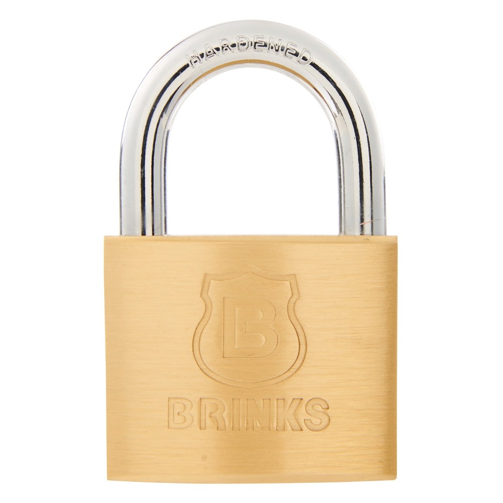 Brinks Solid Brass 40mm Keyed Padlock with 7/8in Shackle, 2 pack