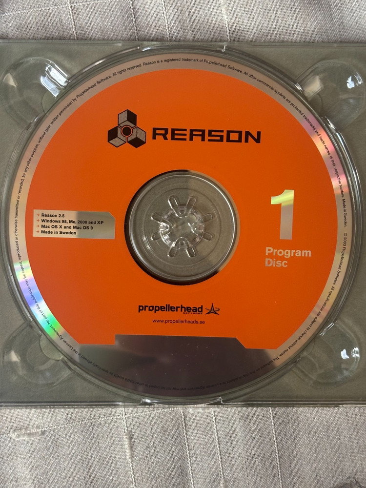 Propellerhead Reason 2.5 Software & Tutorial Disc- No License No- Disc's Only