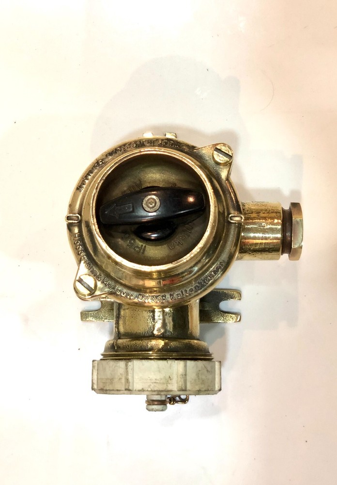 Brass Ship Switch & Socket – Original Industrial Nautical Electrical Fixture