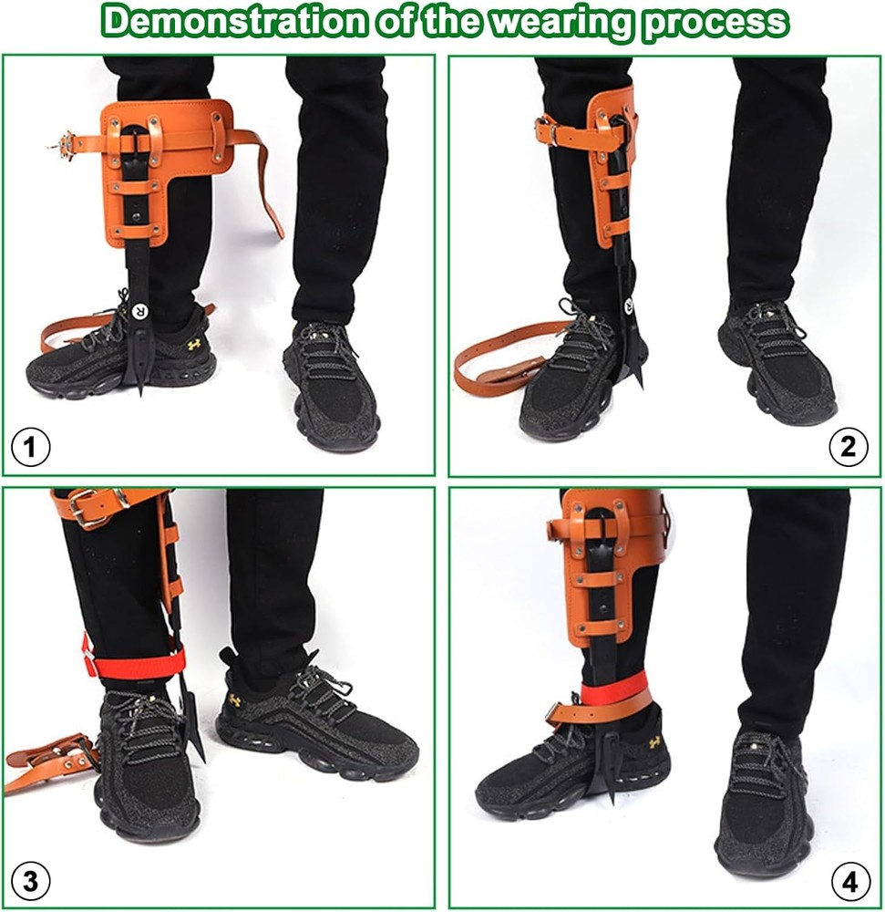 Tree Climbing Spikes Set,Tree Climbing Gear with Professional Adjustable Climbin
